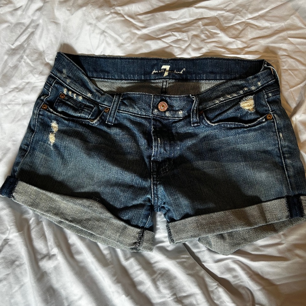 7 for all mankind denim jean shorts